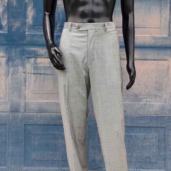 PAUL STUART MEN´S PURE WOOL MULTI-COLORLUXURY TROUSERS...